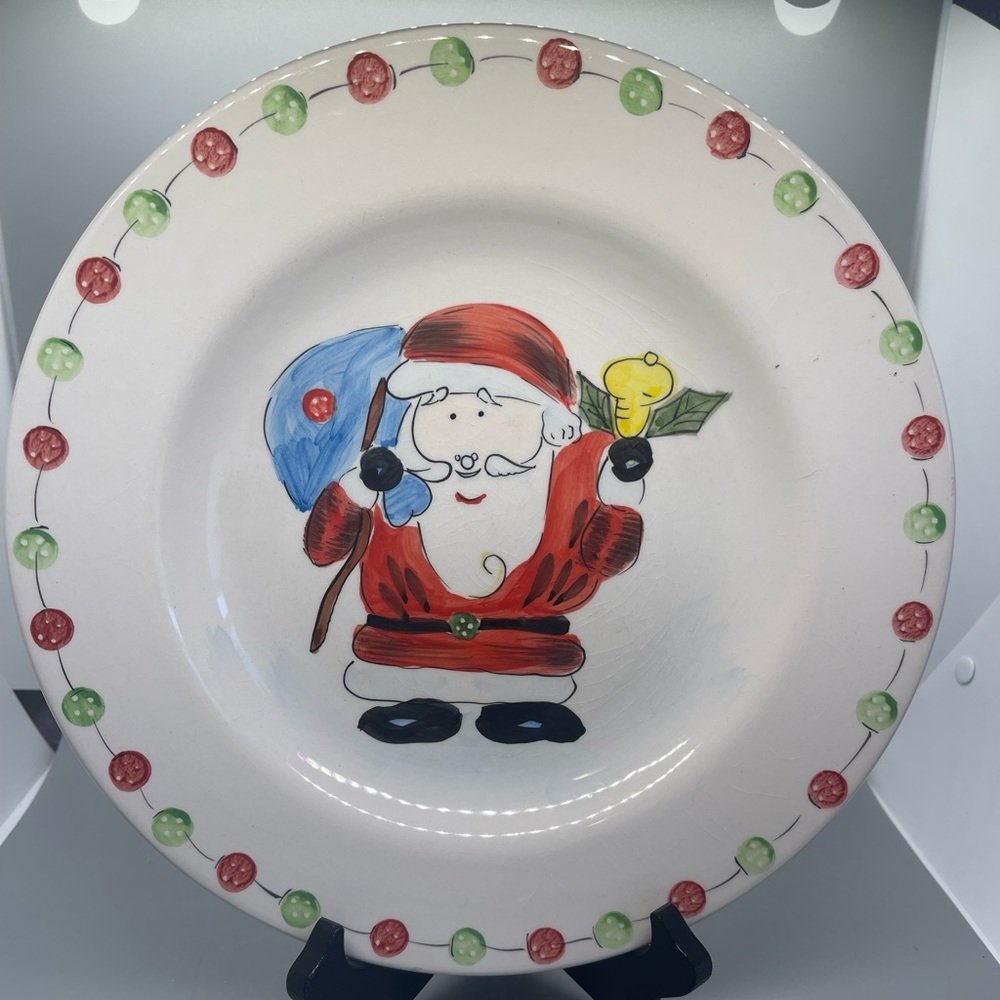 Vintage Christmas Santa Plate Tabletop Gallery